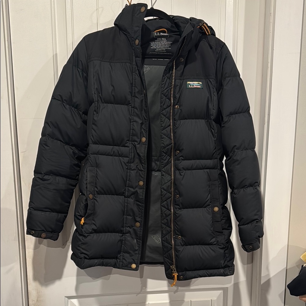 L.L.Bean Black Puffer Coat with Hood